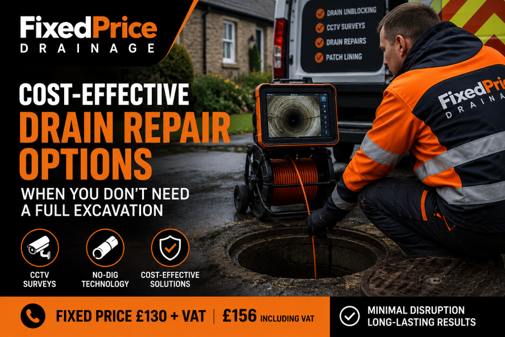 No-dig drain repair and CCTV drain survey by Fixed Price Drainage in Scotland