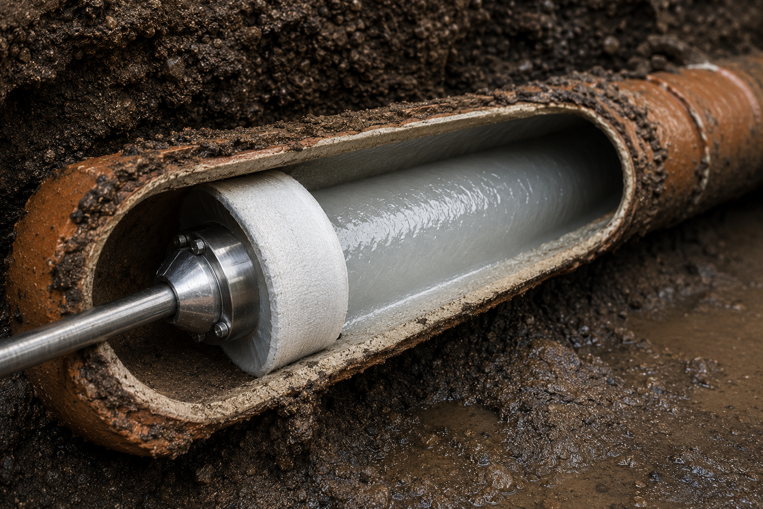 Drain patch lining used to repair damaged underground drainage without excavation